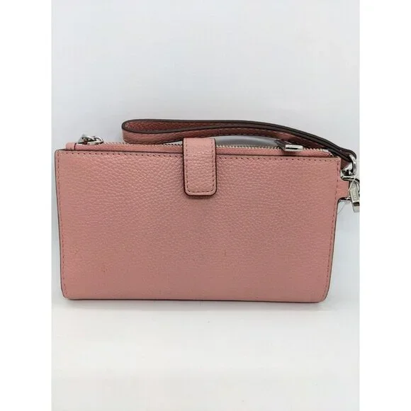 MICHAEL KORS Adele Jet Set logo double zip leather phone wallet wristlet (Used) - Picture 4 of 13